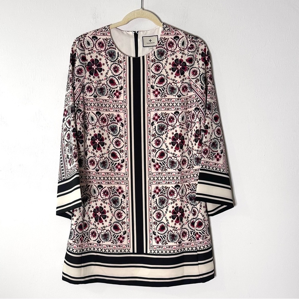New! Tuckernuck Patchwork Floral Mini Jamie Long Bell Sleeve Boho Dress Size S - Picture 3 of 5